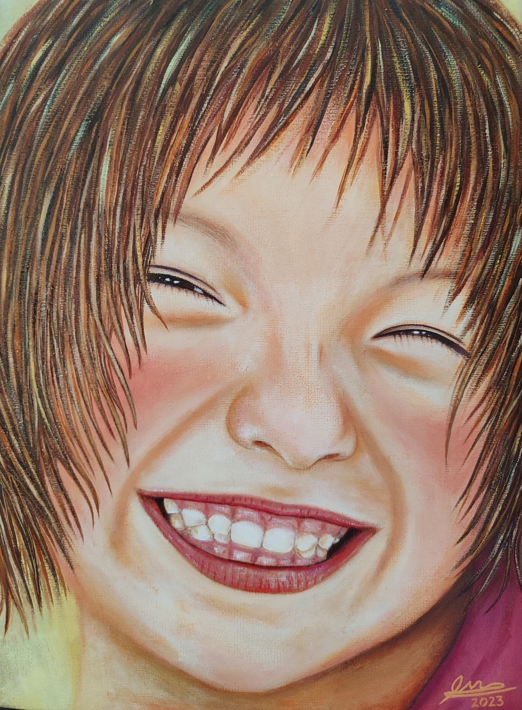 Obra pictórica «Niña sonrojo» de Giovanna Mosquera